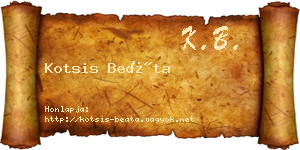 Kotsis Beáta névjegykártya