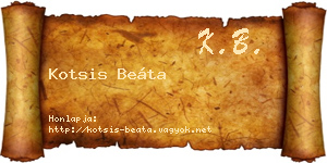 Kotsis Beáta névjegykártya